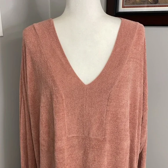 Barefoot Dreams Cozy Chic Ultra Lite Tunic Sweater Size 2X Dusty Pink Rose - Picture 2 of 5
